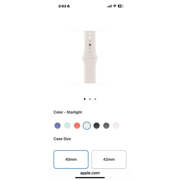 NEW Genuine Apple Watch Band Series 40mm Sport Band - Starlight 2024 Sealed - Picture 7 of 9